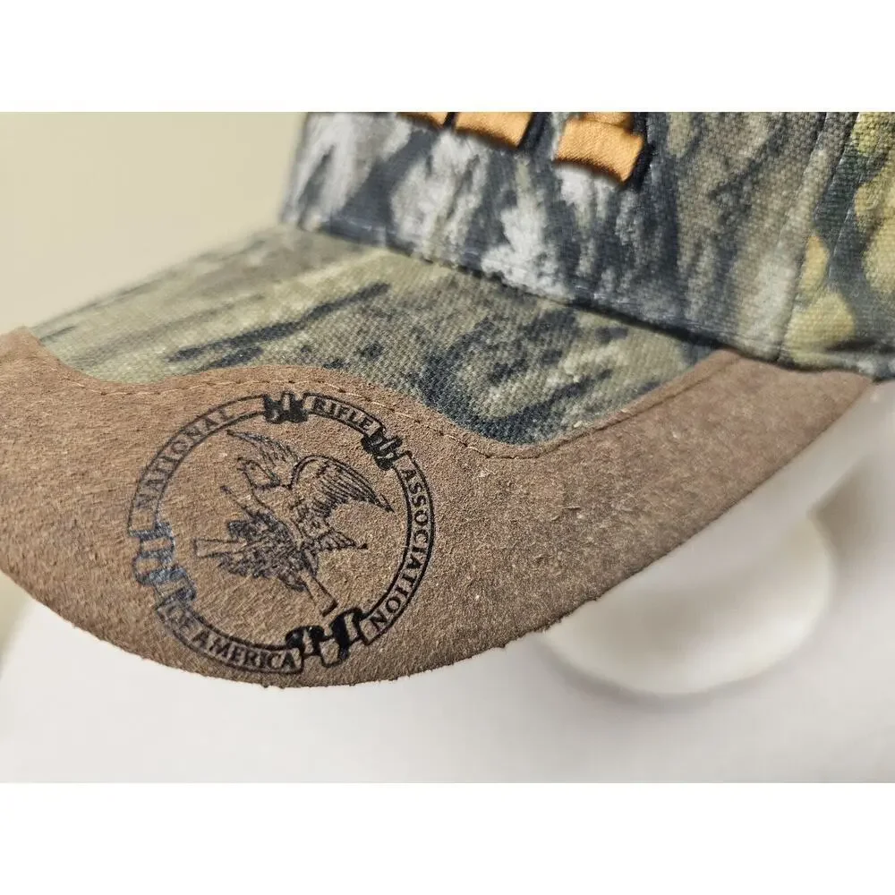 NRA Deer Hat Cap Strap Back Brown Camo Camouflage Hunting